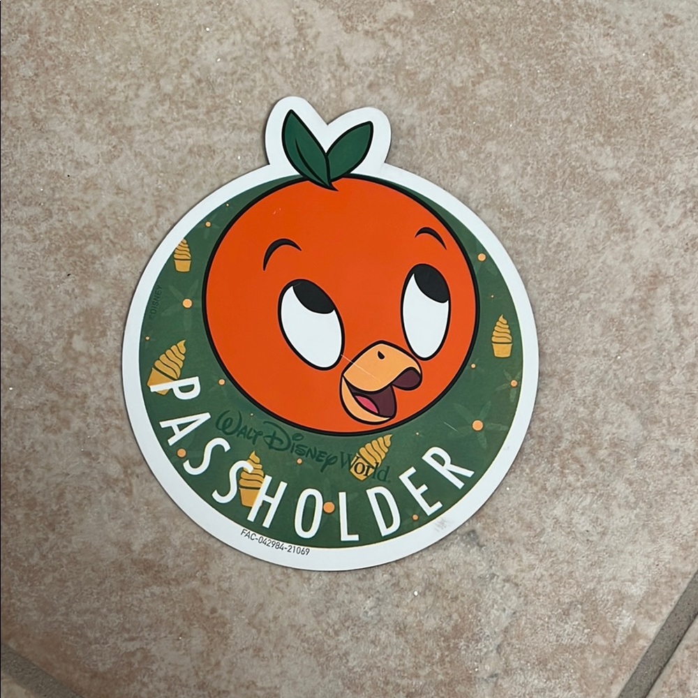 Disney Orange Bird Passholder Magnet